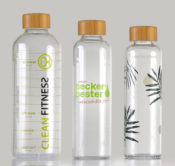 Trinkflasche Glas 750ml bedrucken No.02 Slim Trinkflasche Glas 750ml 2