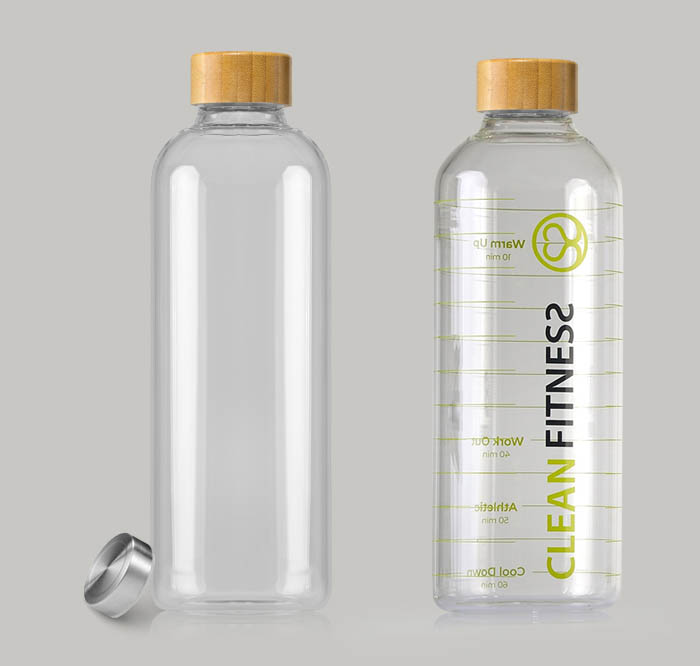 Slim Trinkflasche aus Glas-1000ml