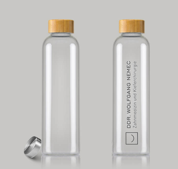 Slim Trinkflasche aus Glas-750ml